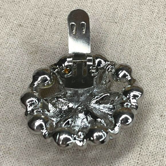 Crystal Rhinestone Round Clip Decorative Removable - Picture 4 of 8